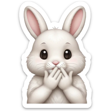 i want cute bunny to send a kiss with his left hand sticker