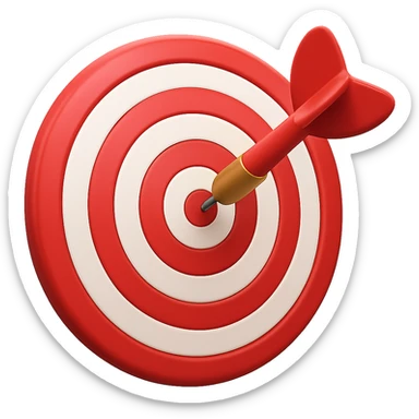 Add a dart in the center of the bullseye. Keep the style consistent with the original image and maintain the transparent background. sticker