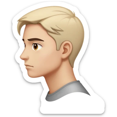 Straight face emoji side profile suspicious  sticker