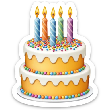 Birthday cake sticker