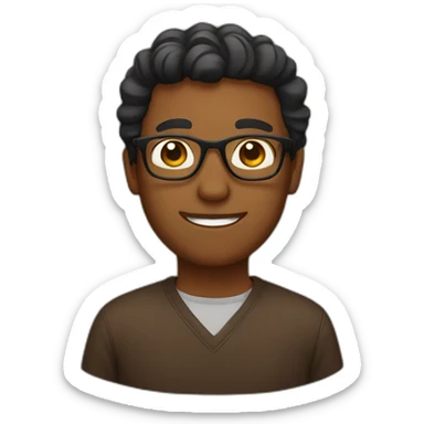 Brown guy with glasses sticker