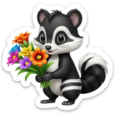 Skunk blowing glads sticker