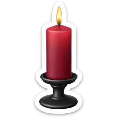 Dark-maroom-Red candle on a black stand sticker