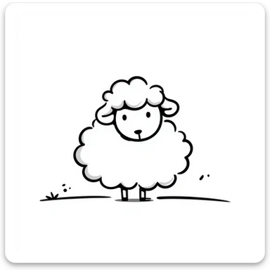 fluffy sheep sticker