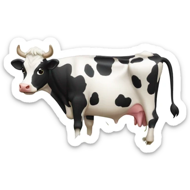 Grosse vache qui rumine de l’herbe  sticker