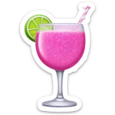 pink alcoholic drink glittery sticker