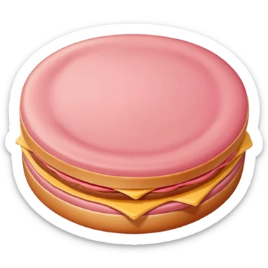 plain round bologna slice, pink, no garnish sticker