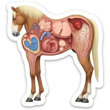 Cross section of a horse  sticker