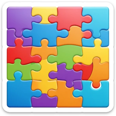 puzzle pieces fitting together on a screen sticker