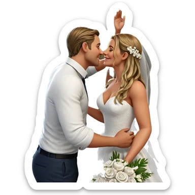 romantic wedding couple moment sticker