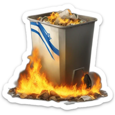Israel in burning trash sticker
