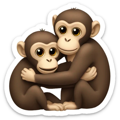 monkeys-hug-each-other sticker