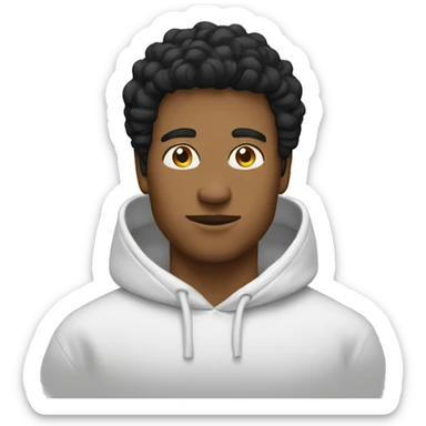 white pullover hoodie mock sticker