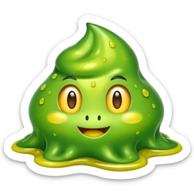 a slimy yellow-green sticker