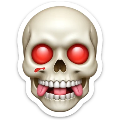 Money White Skull Emoji and Tongue Face sticker