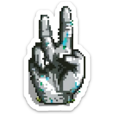 hand making the 'rock on' gesture, heavy metal fan style sticker