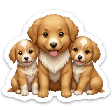 dog with its puppies sticker