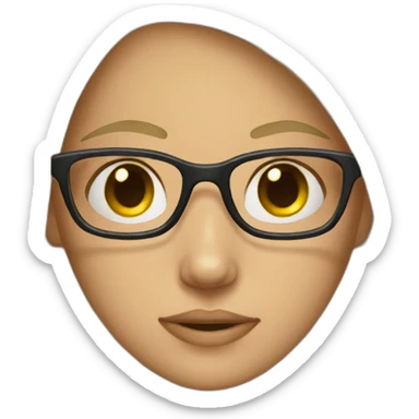 girl with glasses and also with a pimply foreheard sticker