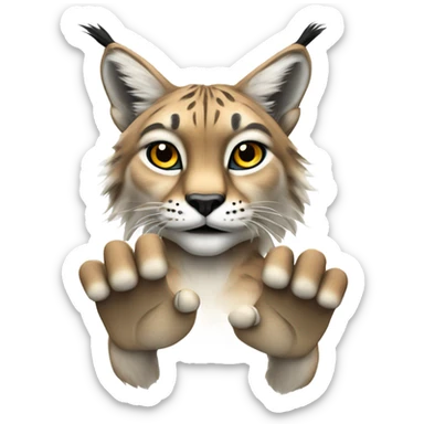 Lynx with hands out sticker