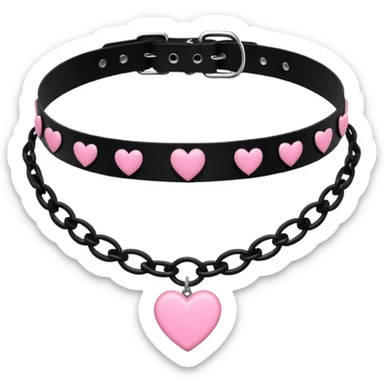 BLACKPINK-inspired gothic choker ,  hearts, black and pink, cute,  sticker