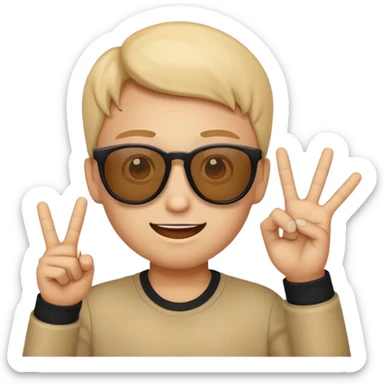 EVET İŞARETİ YAPAN VE GÖZLÜK TAKMIŞ YANA BAKAN HAVALI EMOJİ sticker