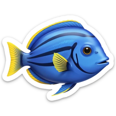 blue tang fish aquarium sticker