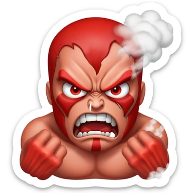 angry with steam coming out sticker