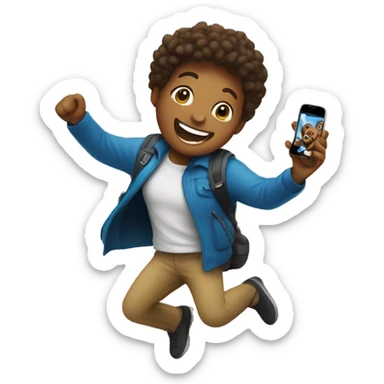tourguide jumping for joy, with an iPhone in their hand sticker