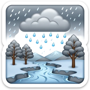 sleeting weather landskape sticker