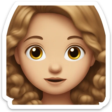 baby girl with big blue eyes and long brown hair  sticker