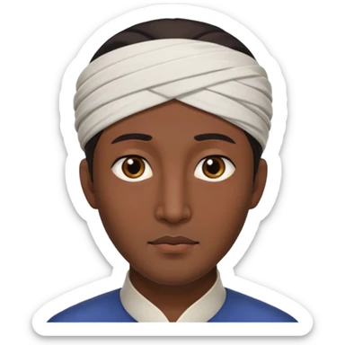 한국 사람인데 얼굴이 길고 아랍상에 피부톤이 까만 남자 sticker