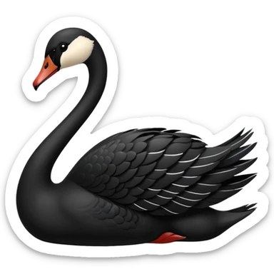 Black swan with white features sticker