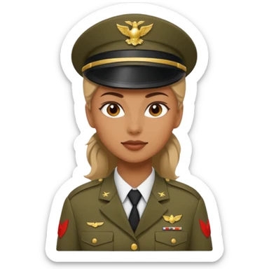 women Soldier without wearing cap sticker