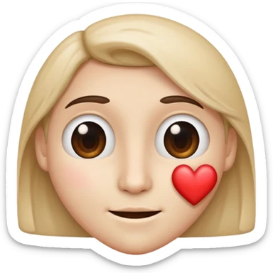 Half funny face and half heart sticker