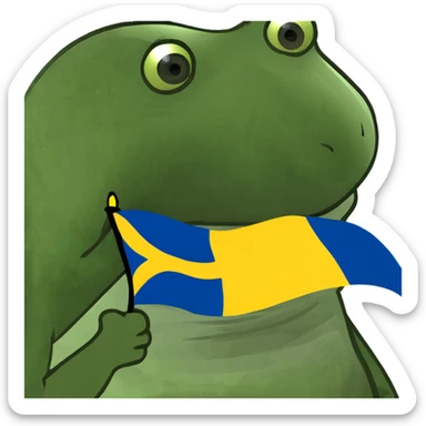 Tower with Swedish flags sticker