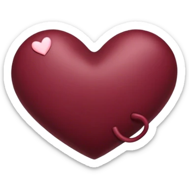 Deep maroon heart emoji with „aniołek” written inside of it sticker