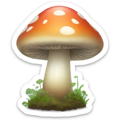 Mushroom in the fog sticker