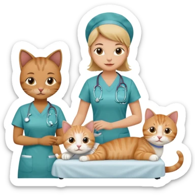 Cat hospital nurses sticker