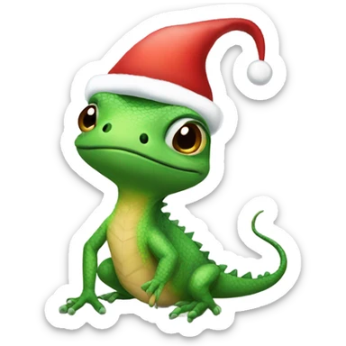 Christmas lizard sticker