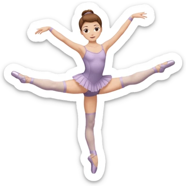 Ballet dancer in over the knee socks, leotard and brown hair sticker