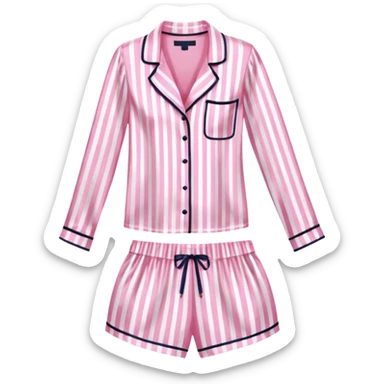 Striped pink and white silk Victoria’s Secret pajama set sticker