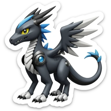 Meloetta-Zekrom-Wargreymon-Sergal-Pokémon-Digimon-Fakémon-fusion-hybrid-creature sticker