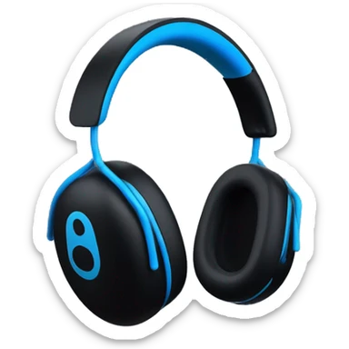 Headset AirPods Max blue on black background  sticker
