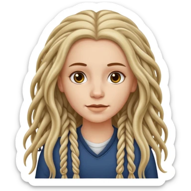 white girl with long wavy hair,  just some are dreadlocks  sticker