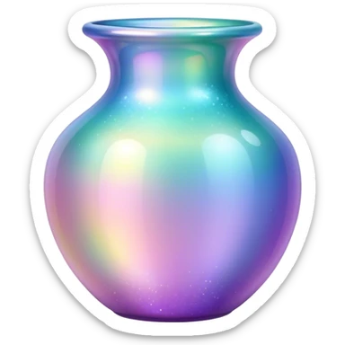 Sparkly glossy Pastel iridescent glass vase pot sticker