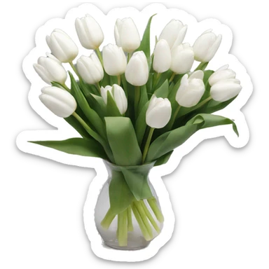 Cute aesthetic bouquet white tulips sticker