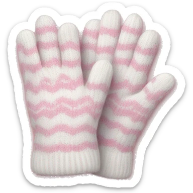 white pink knitted gloves sticker