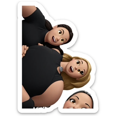 happy girls sharing a moment sticker