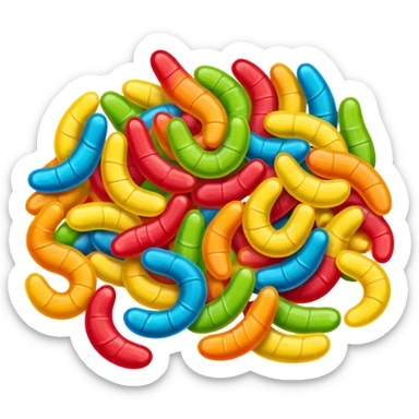 Trolli gummy worms candy sticker