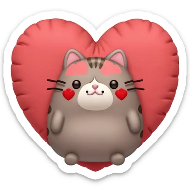 pusheen heart red sticker